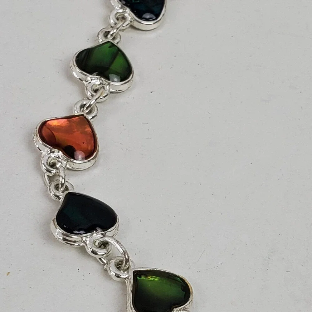 Vintage Hippie Style Love Heart Beaded Bracelet 10 Inch - Picture 5 of 5